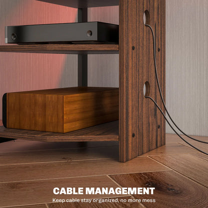 TV Stand for 29" TVs, 4-Tier Storage Shelves, LED Lights TV Stands at Gallery Canada