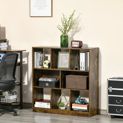 3-Tier Storage Shelf, Bookcase Display Rack, Rustic Brown Small Bookshelves at Gallery Canada