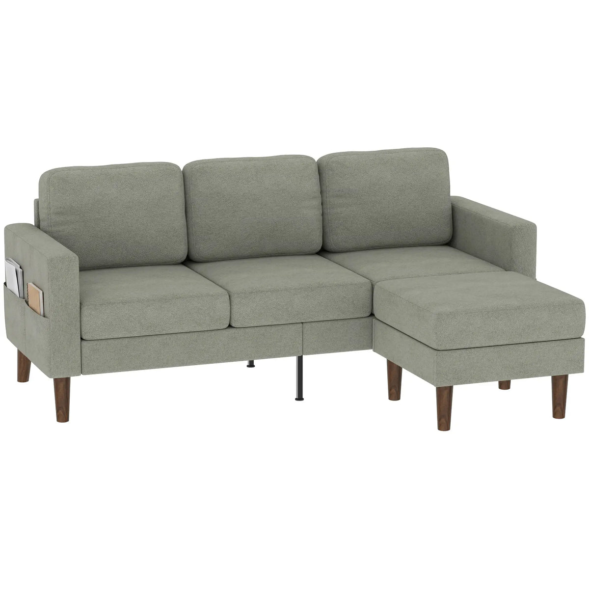 78 In L Shaped 3 Seater Sofa with Ottoman, Grey L Shaped Couchs at Gallery Canada