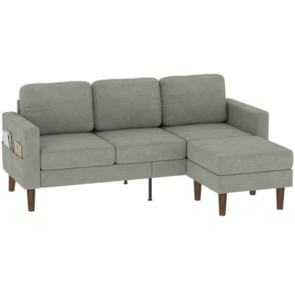 78 In L Shaped 3 Seater Sofa with Ottoman, Grey L Shaped Couchs at Gallery Canada