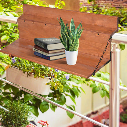 Folding Balcony Table, Spruce Foldable Desk, 39.4 Inch, Orange Balcony Table Hanging at Gallery Canada