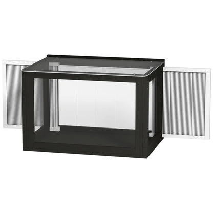 Outdoor Cat Enclosure, Adjustable Cat House, Waterproof Top, 24" x18.5" x16.1", Black White Outdoor Cat Enclosures Black, White at Gallery Canada