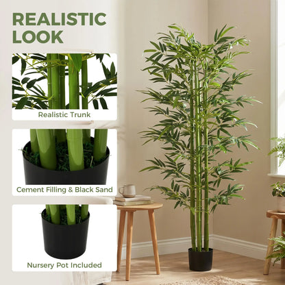 Indoor Fake Plants, Artificial Bamboo Tree with Adjustable Shape for Home Office Living Room Decor, Green Artificial Trees at Gallery Canada