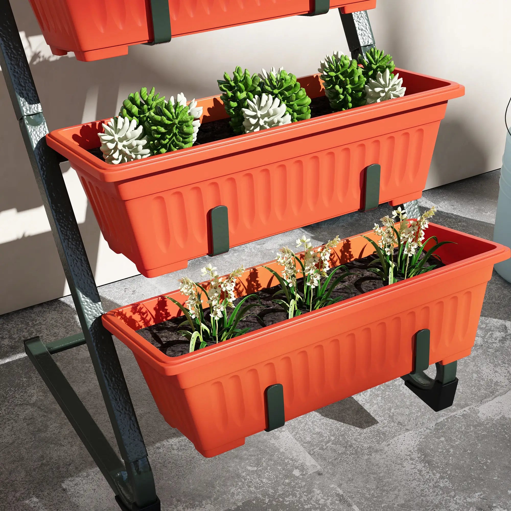 5-Tier Vertical Garden Planter, 5 Container Boxes, Outdoor Plant Stand, Red Plant Stands at Gallery Canada