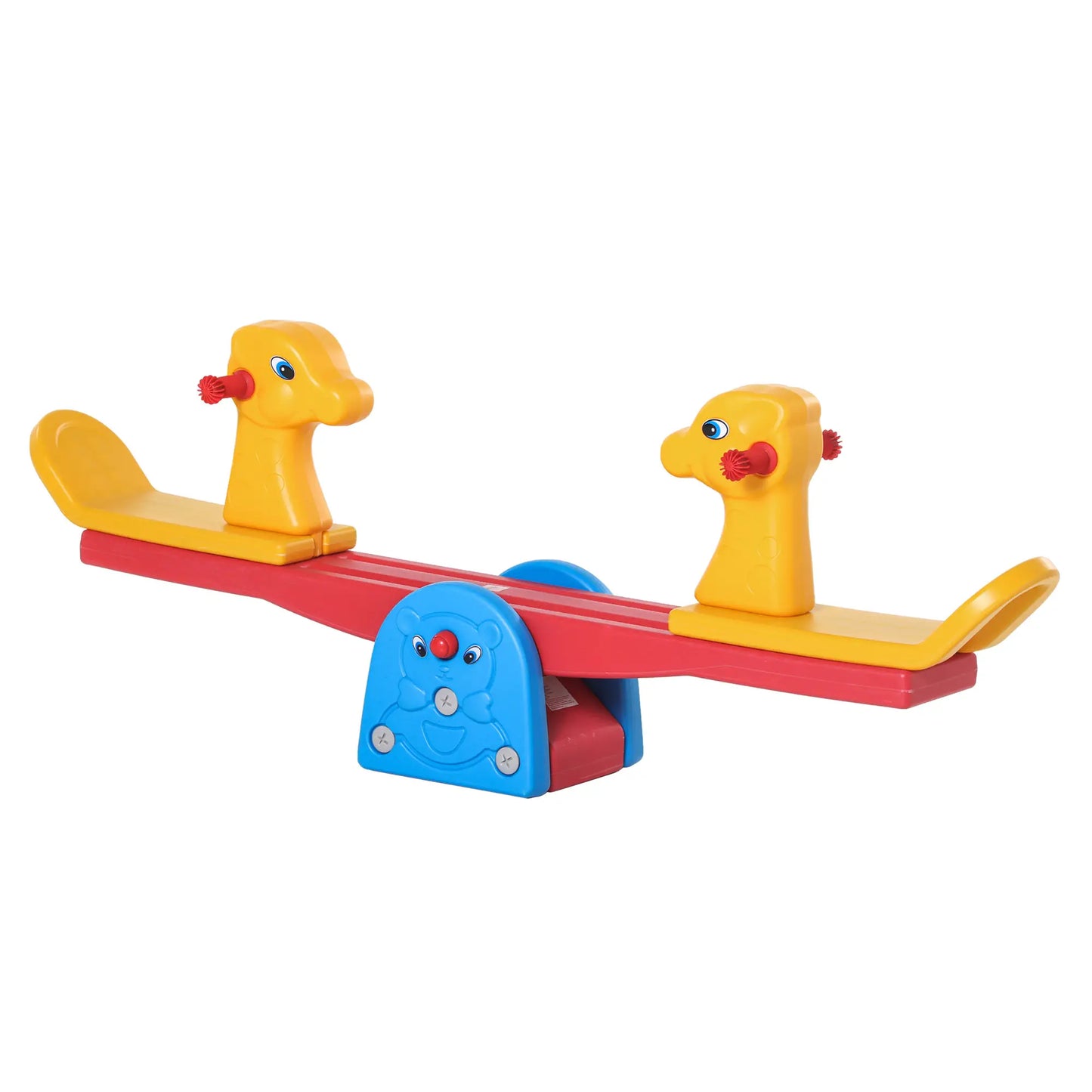 Kids Seesaw, 2 Seats with Easy-Grip Handles, Indoor Outdoor, 12-48 Months, Multicolor Gym Sets & Swings yellow, red, blue at Gallery Canada