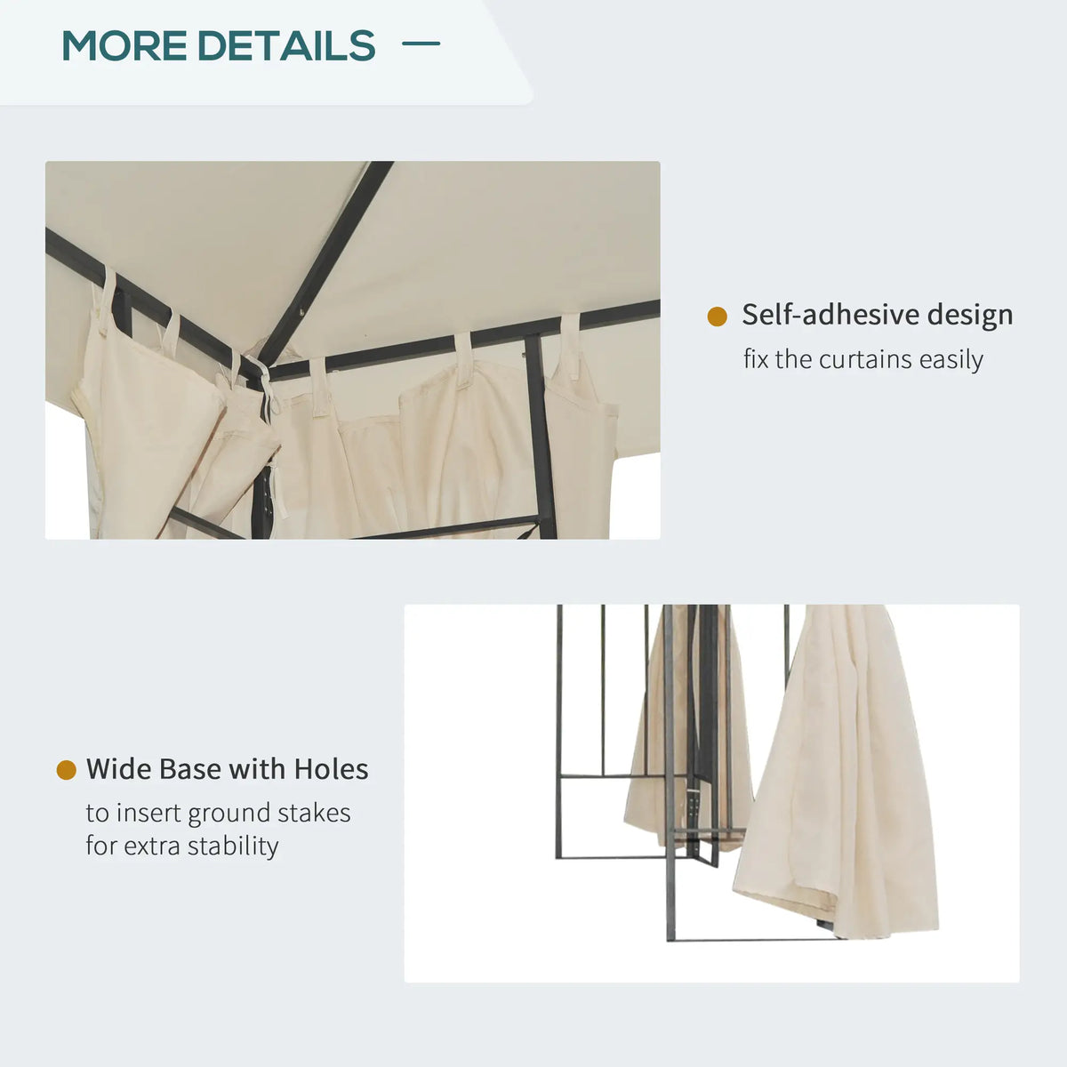10' x 10' Patio Gazebo, Canopy Shelter with Double-Tier Roof, Cream White Gazebos at Gallery Canada