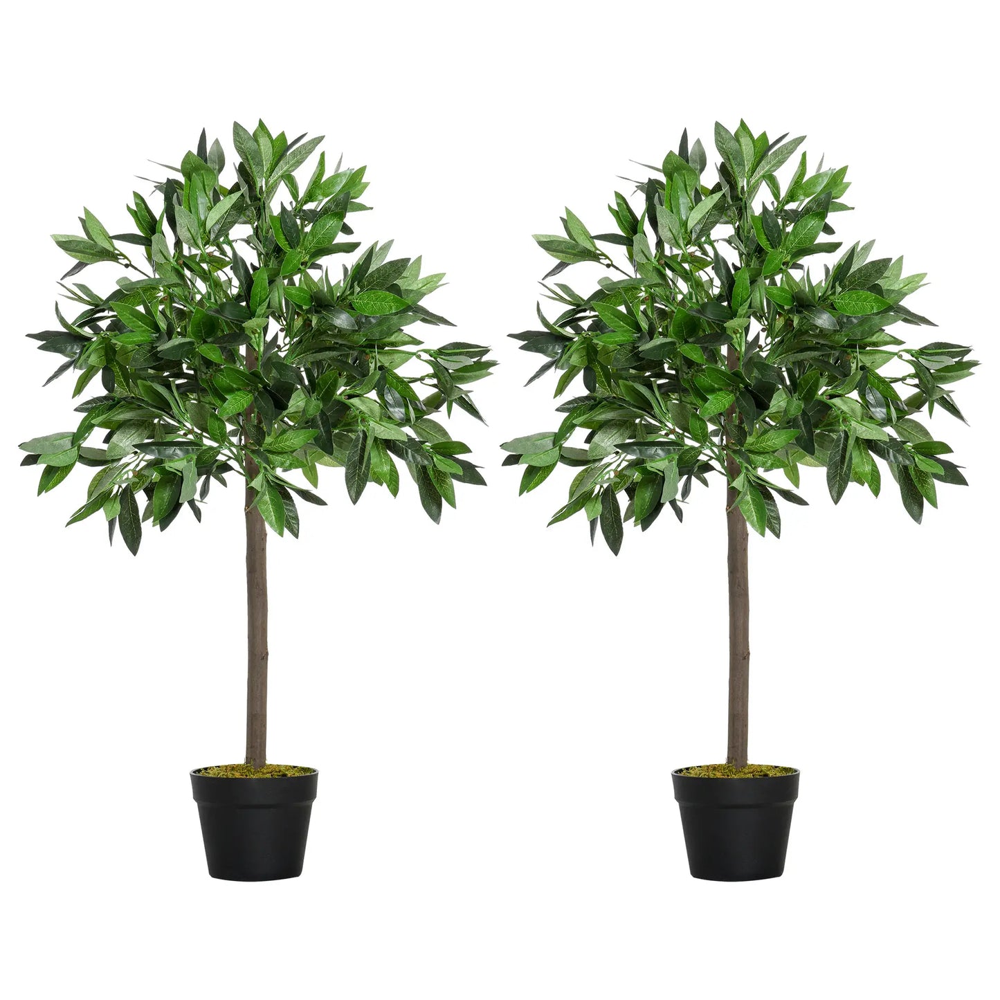 3FT Artificial Laurel Tree Set Of 2, Potted Fake Plant, Green Artificial Trees Green at Gallery Canada