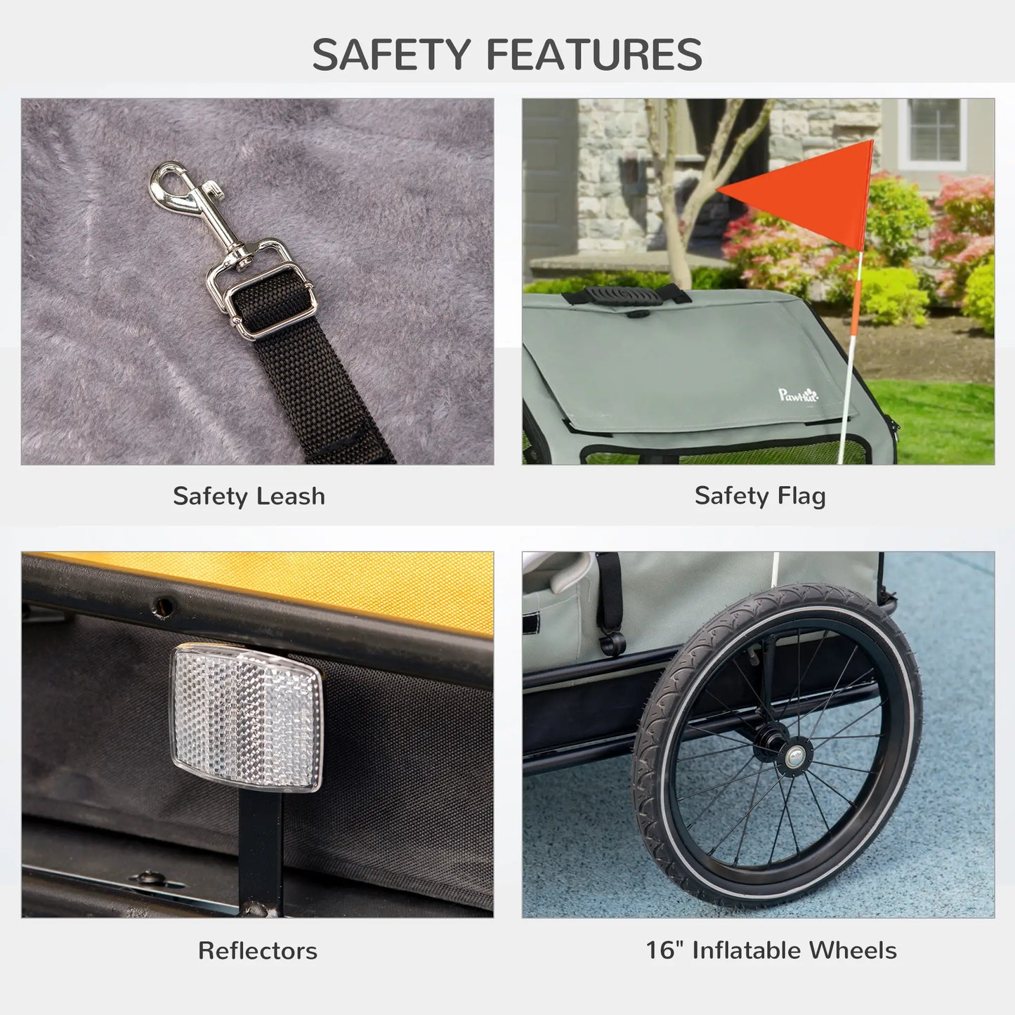 3 in 1 Dog Bike Trailer, Pet Cargo with Safety Leash, Hitch Dog Bike Trailers & Strollers at Gallery Canada