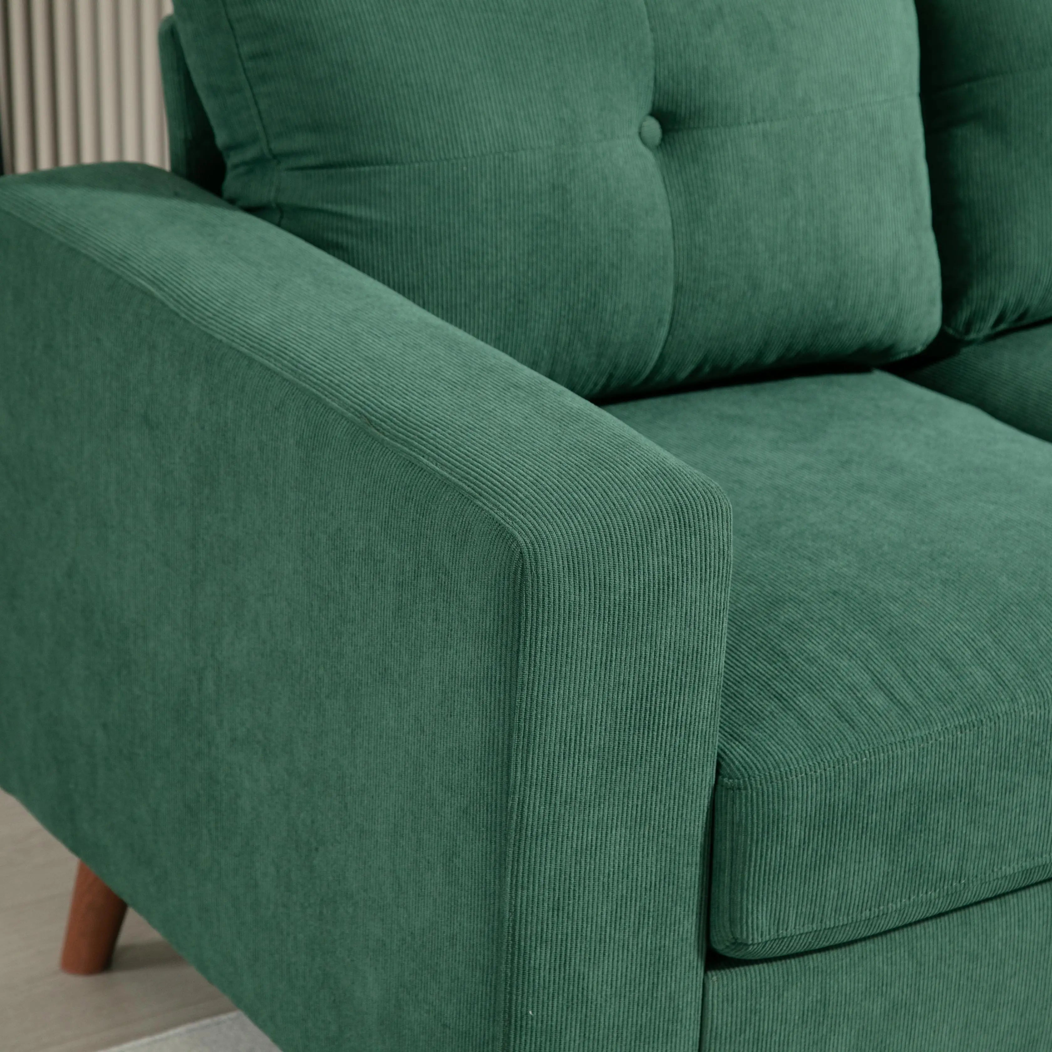 Sectional Sofa with Changeable Chaise, 3 Seat L-Shaped, Dark Green 3-Seater Sofas at Gallery Canada