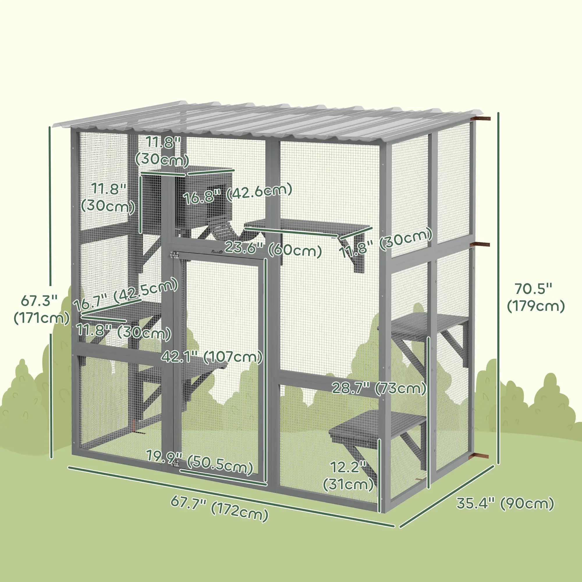 Outdoor Cat Enclosure, Window Box, Weatherproof Roof, Grey Outdoor Cat Enclosures at Gallery Canada