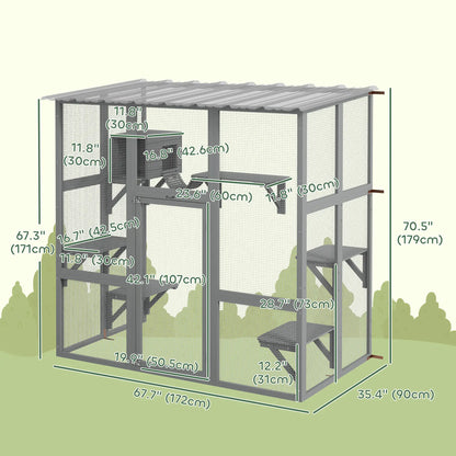 Outdoor Cat Enclosure, Window Box, Weatherproof Roof, Grey Outdoor Cat Enclosures at Gallery Canada