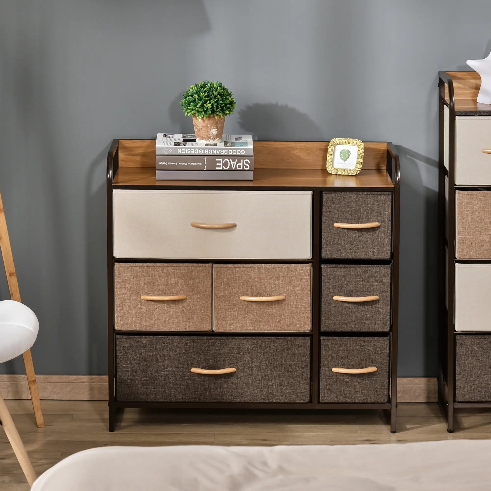 7-Bin Dresser Storage Tower, Fabric Bins with Metal Frame Storage Cabinets at Gallery Canada