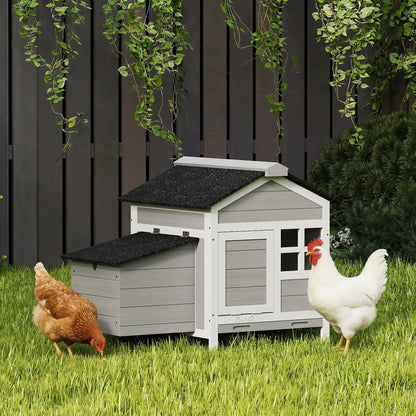 Wooden Chicken Coop With Nesting Box, Pull-Out Metal Tray, 36" x 25" x 27" Chicken Coops at Gallery Canada