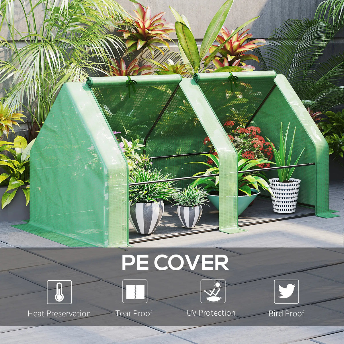 6' x 3' x 3' Portable Tunnel Greenhouse, Outdoor Garden, Green Mini Greenhouses at Gallery Canada
