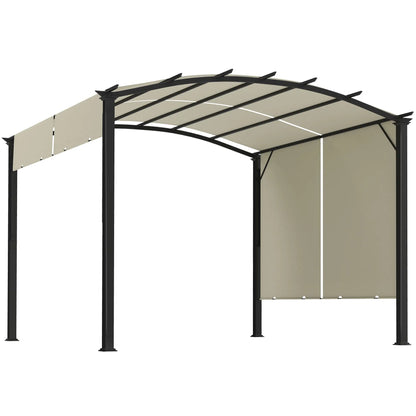 11' x 11' Retractable Pergola Canopy, Patio Backyard, Beige