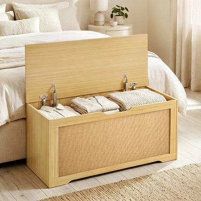 Storage Chest with Lift Top Storage Chest with Safety Hinges 39.4" Oak Storage Cabinets at Gallery Canada