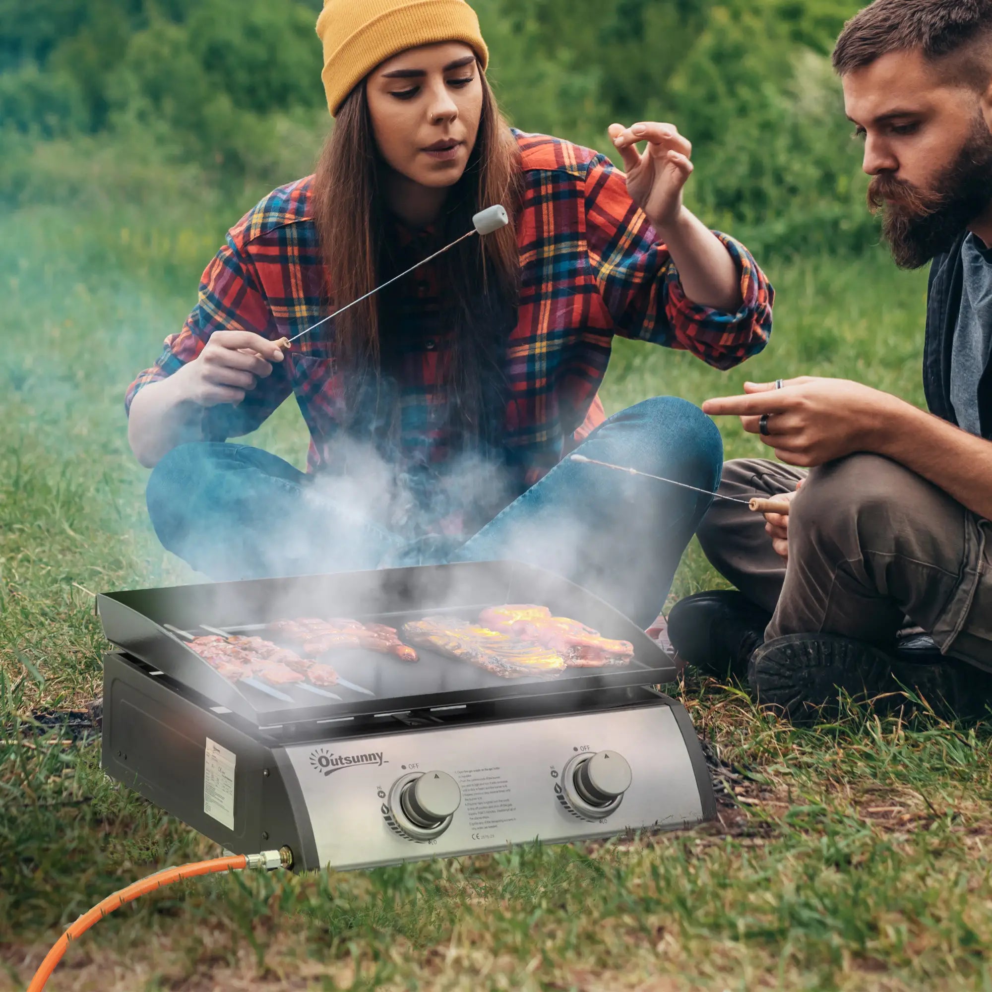 2 Burner Portable Tabletop Gas Grill, For Camping Picnic, Silver Propane Gas Grills at Gallery Canada
