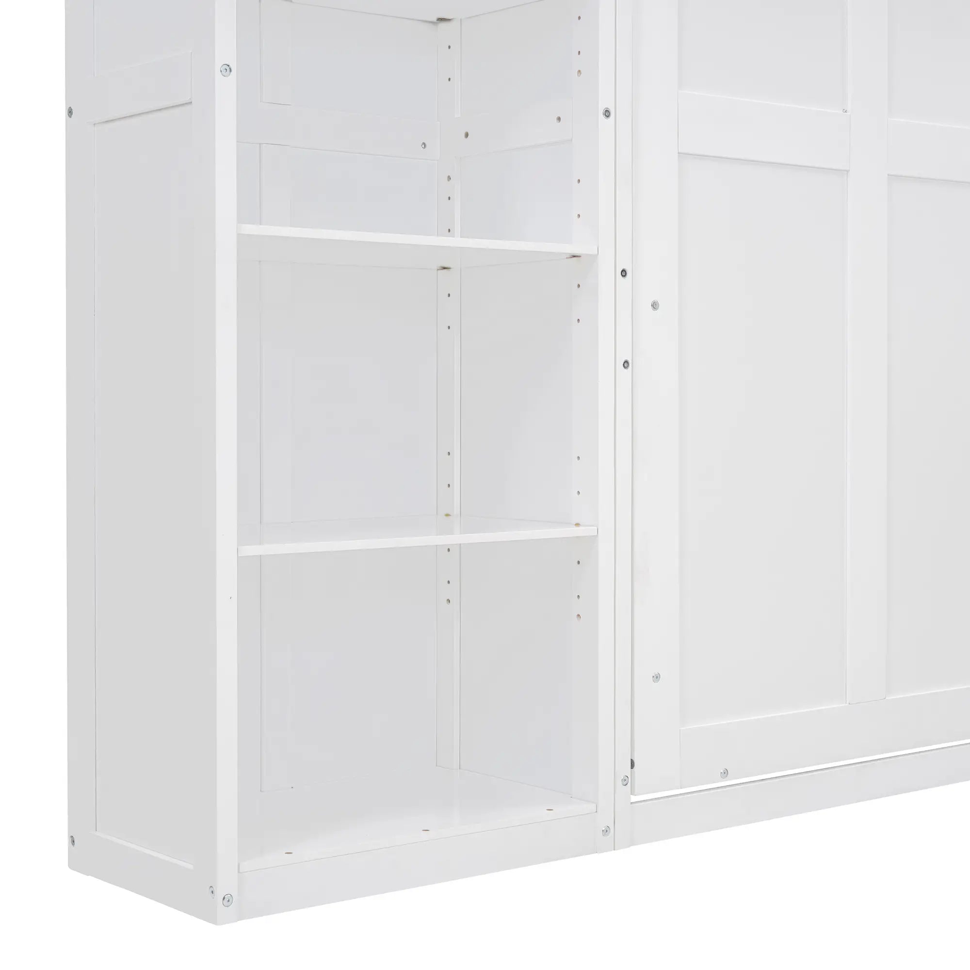 Murphy Bed with Storage Shelves, Space-Saving Wall Bed, 87.5