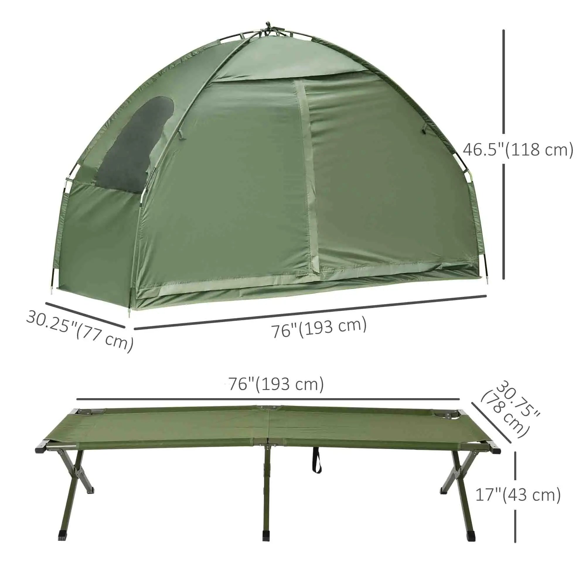Compact Pop Up Camping Cot Tent Combo, Folding Outdoor, Dark Green Camping Tents at Gallery Canada