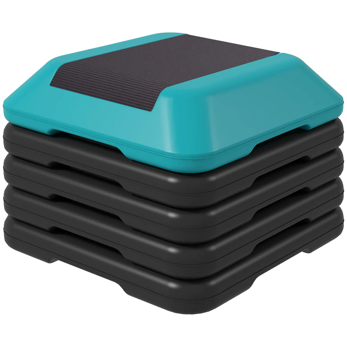 5-Level Adjustable Stepper, Aerobic Step Platform, 4" 6" 8" 10" 12", Blue Aerobic Equipment Blue at Gallery Canada