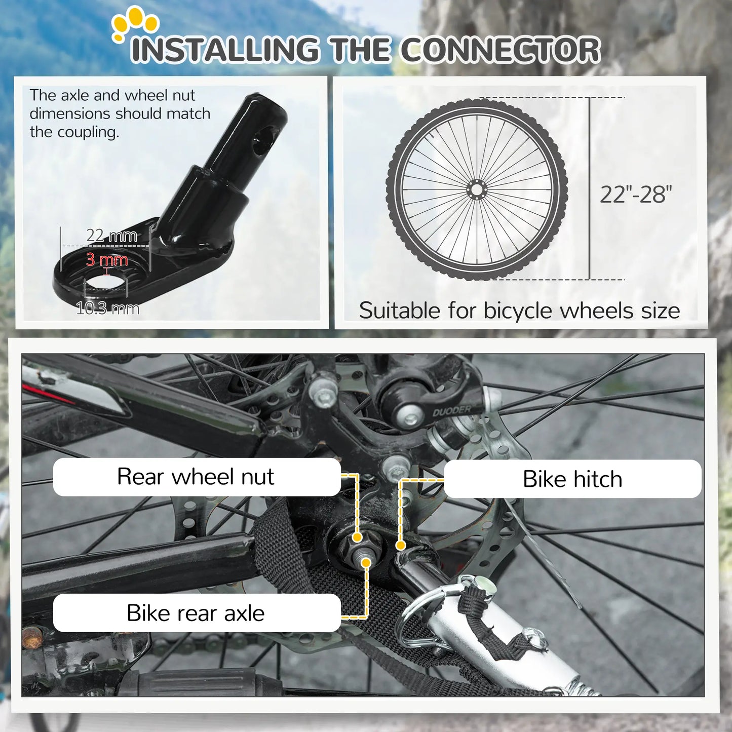 Dog Bike Trailer, Hitch Coupler, Quick Release Wheels, Medium, Yellow Dog Bike Trailers & Strollers at Gallery Canada