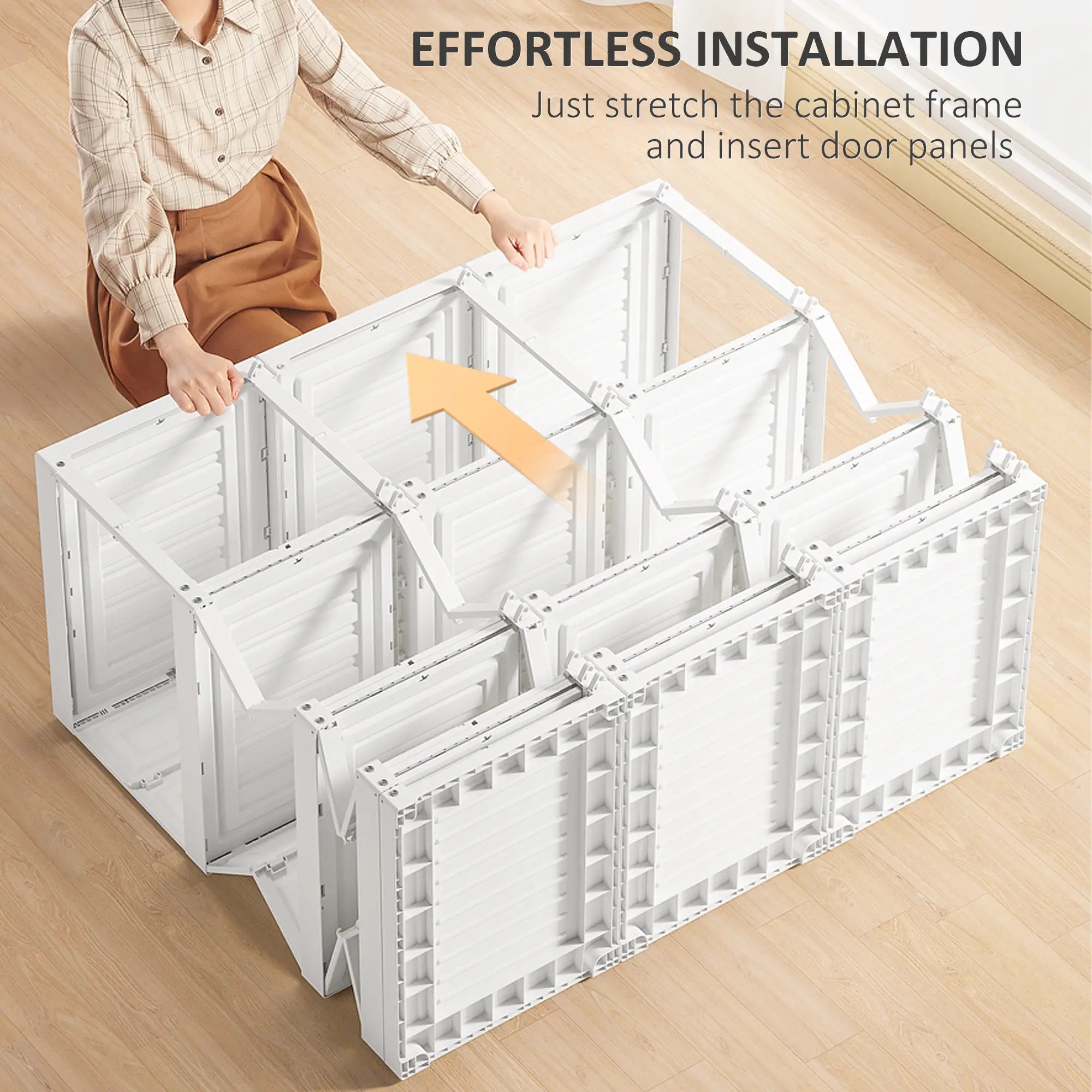 Portable Wardrobe Closet, 8 Cube Compartments, White Clothing Storage at Gallery Canada