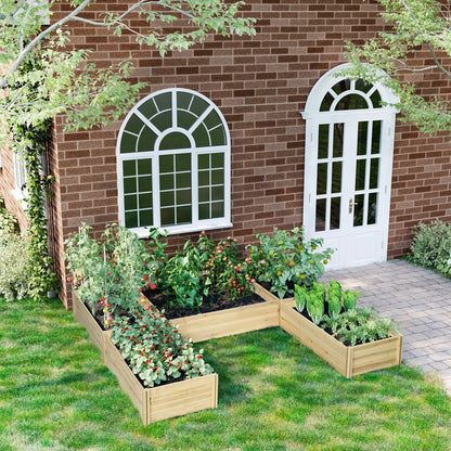 DIY 5-Box Garden Planter, Open Bottom, Natural Wood Raised Garden Beds at Gallery Canada