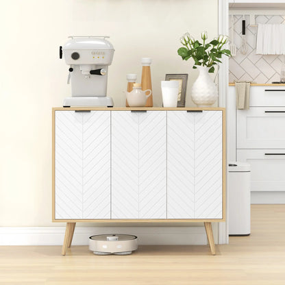Modern Sideboard, Dining Cabinet with Adjustable Shelves, Natural Bar Cabinets at Gallery Canada