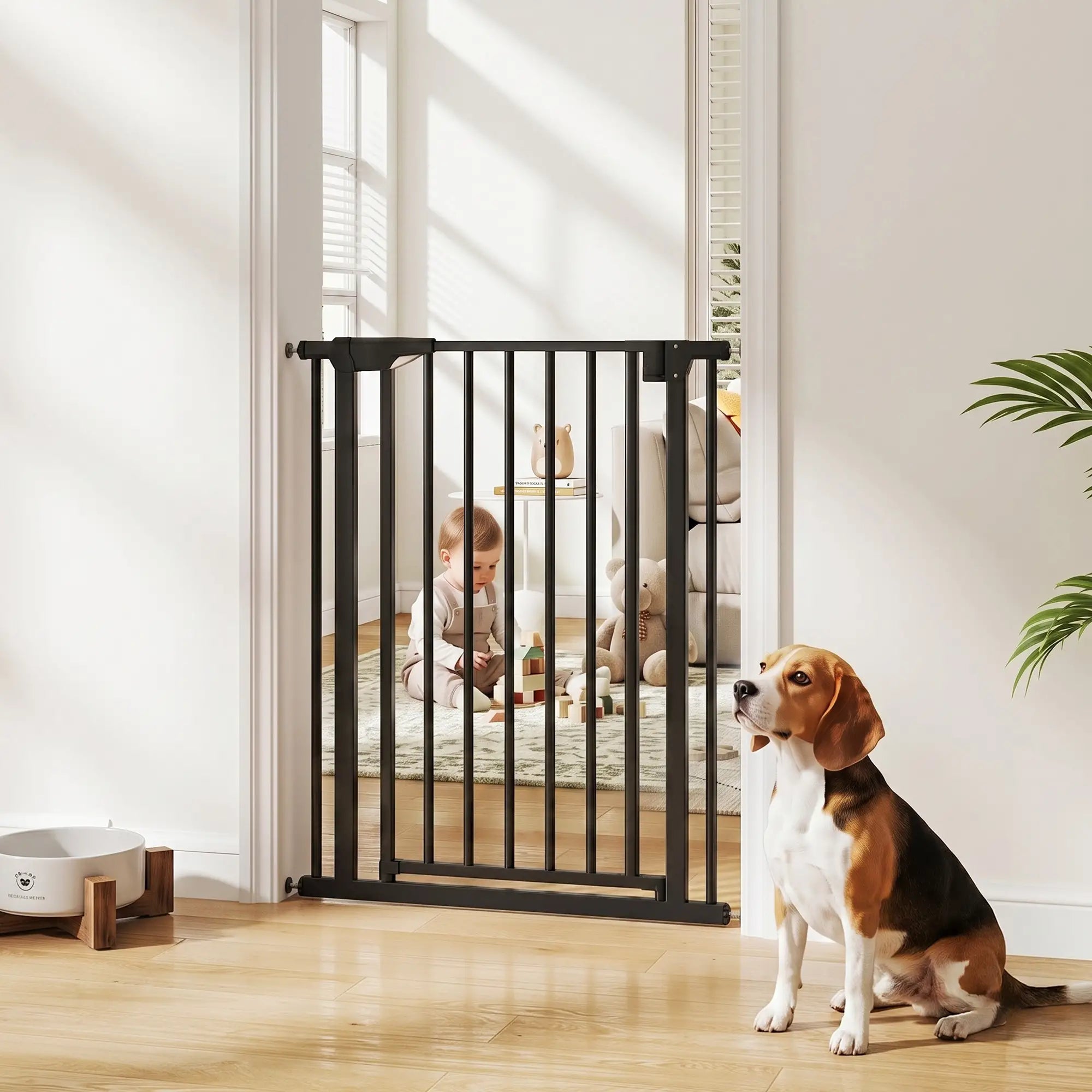 30-32In Baby Pet Gate 36In H Auto-Close Two-Way, Black Pet Gates at Gallery Canada
