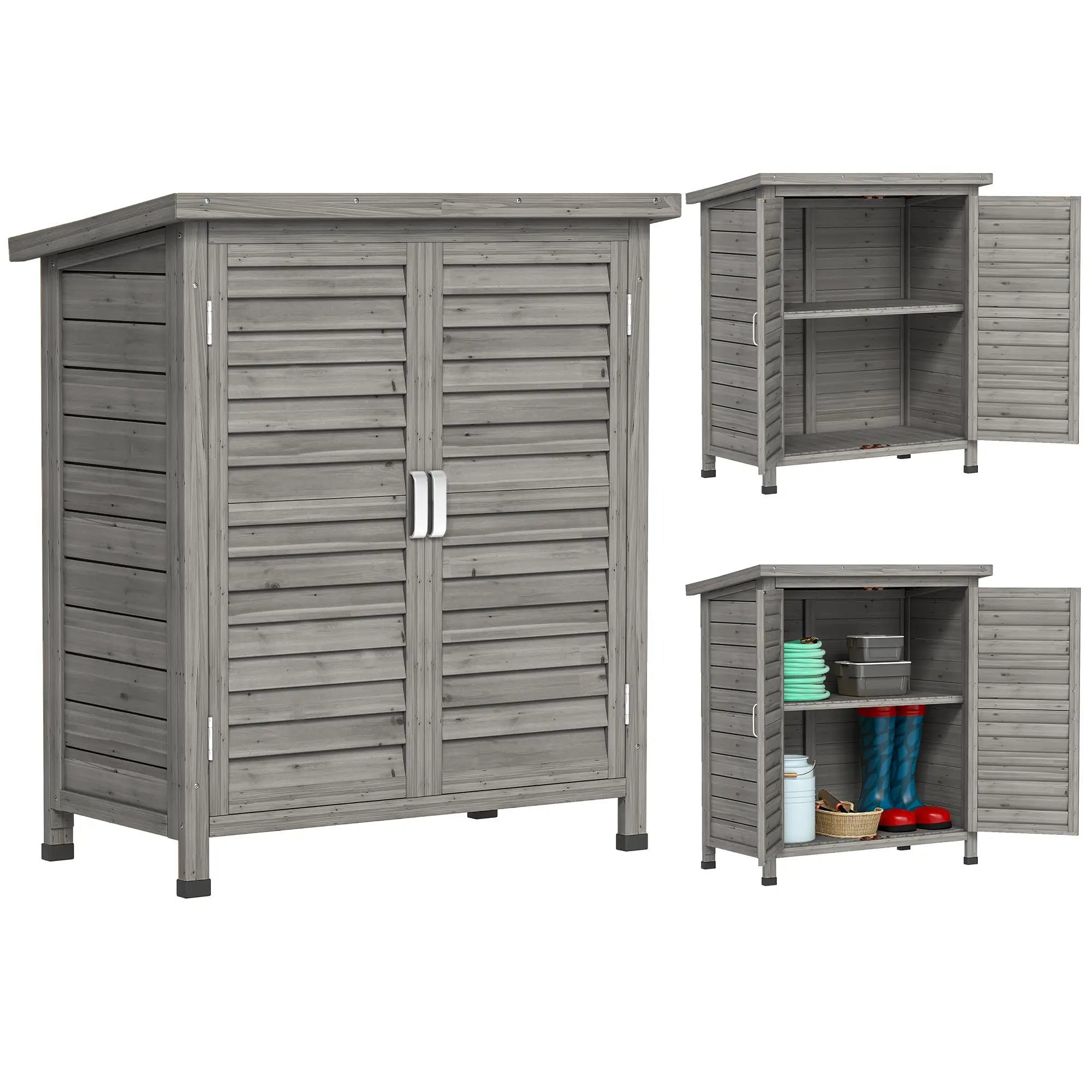 Wooden Garden Storage Shed, 2 Door, 34