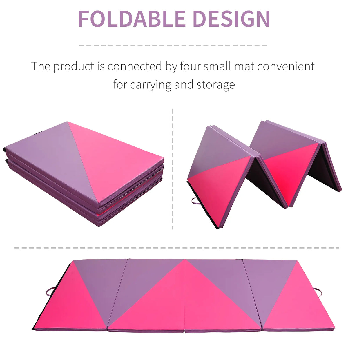 4'x10'x2" Folding Gymnastics Mat, Pink and Purple Gymnastics Mats at Gallery Canada