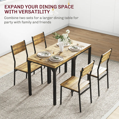 Dining Table Set for 2, 3 Piece Kitchen Table and Chairs, Rustic Brown, Brown Dining Table Sets at Gallery Canada