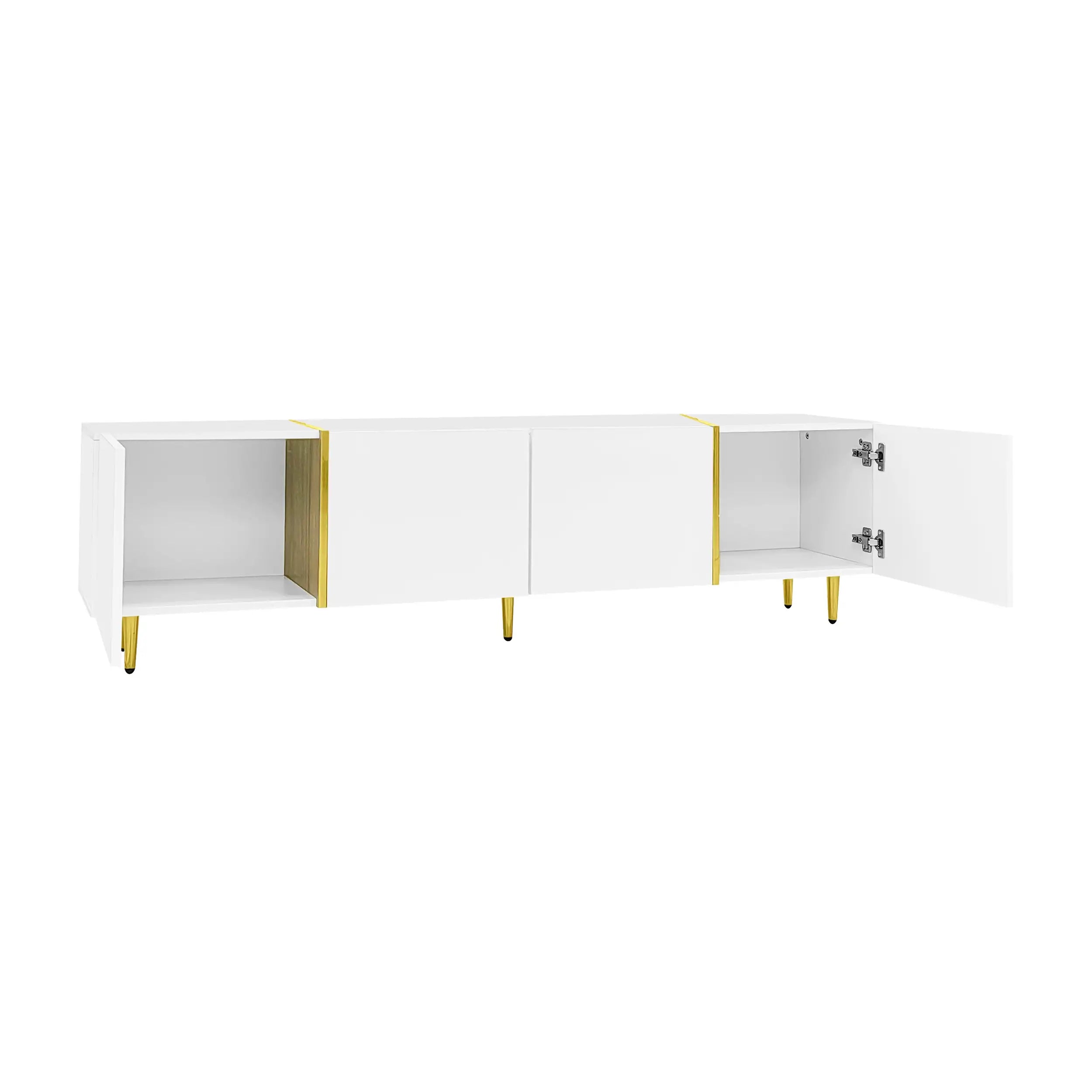 Modern TV Stand, 4 Doors, Soft-Close Hinges, 67