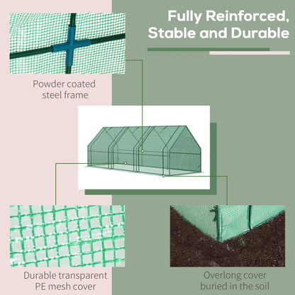 9' x 3' x 3' Mini Greenhouse, PE Cover, Zippered Doors, Green Portable Greenhouses at Gallery Canada