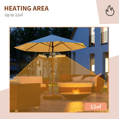 Electric Patio Heater, 3 Heating Panels, Infrared Remote, Silver Electric Tower Heaters at Gallery Canada