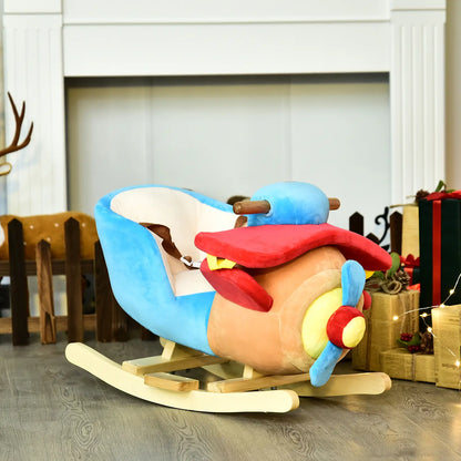 Wooden Rocking Horse Plane, Plush Seat, Sound, Red Rocking Horses at Gallery Canada