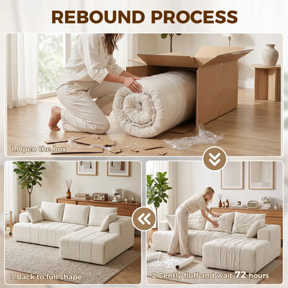 "101" Modular Sectional Sofa, 3 Seater L-Shaped Couch, Beige L Shaped Couchs at Gallery Canada