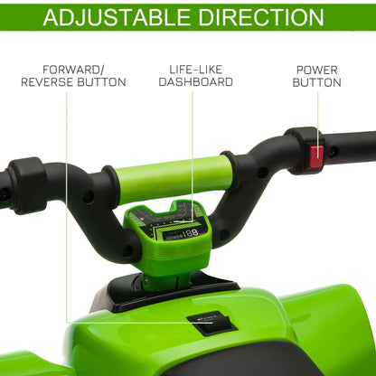 Kids Ride On ATV, 6V Battery Powered, 18-36 Months, Green Electric Toy Cars at Gallery Canada