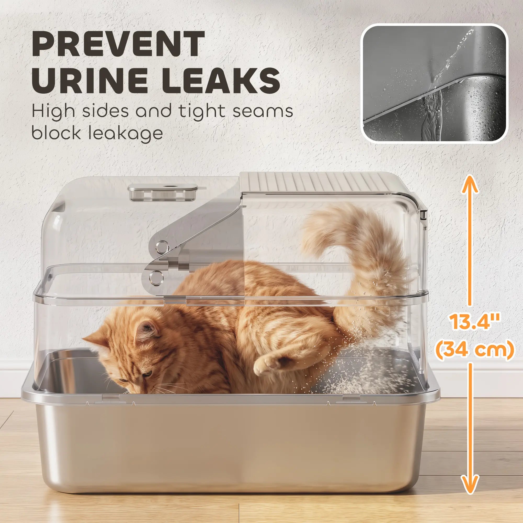 Stainless Steel Cat Litter Box With Lid, Scoop, Deodorization Bags Cat Litter Box Enclosures at Gallery Canada