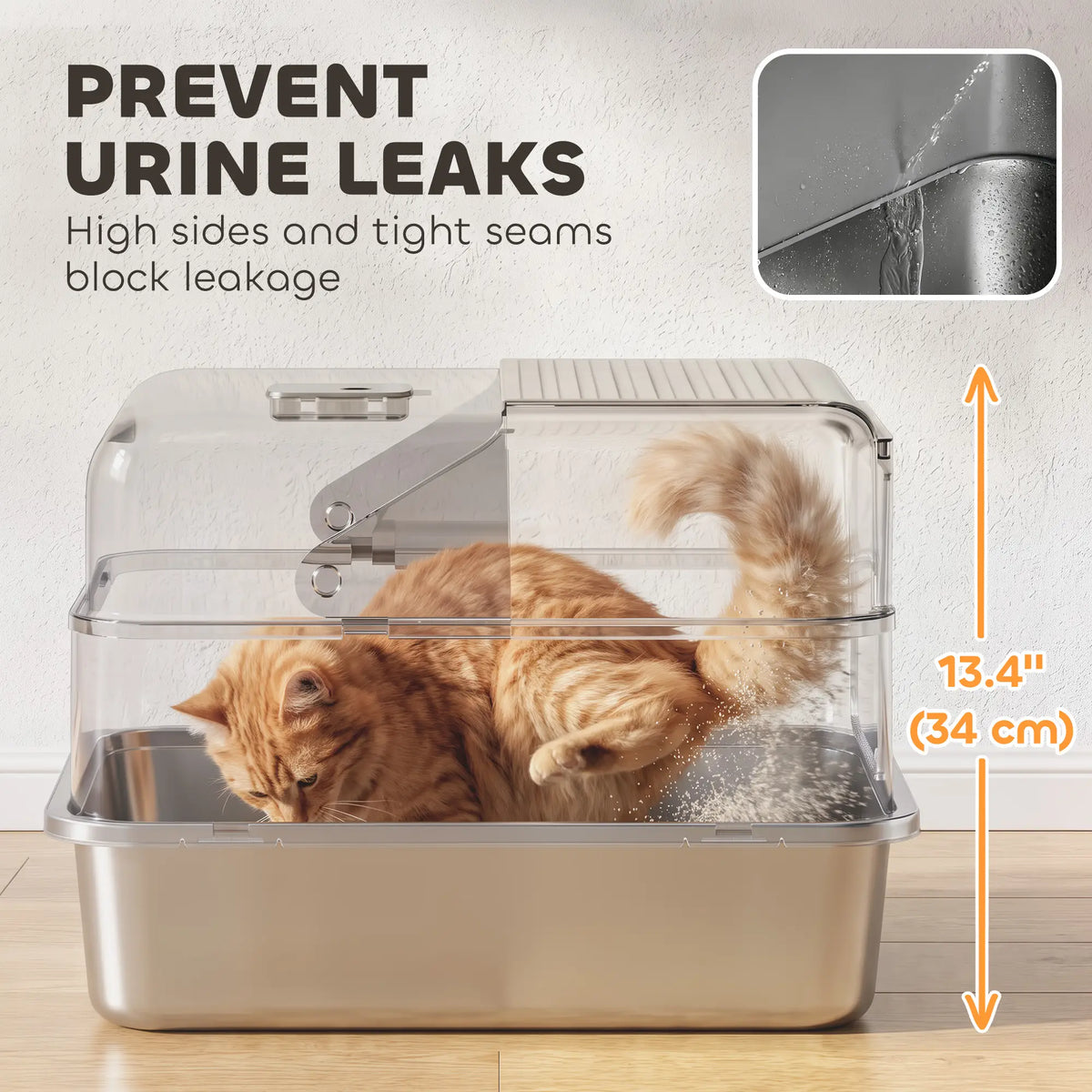Stainless Steel Cat Litter Box With Lid, Scoop, Deodorization Bags Cat Litter Box Enclosures at Gallery Canada