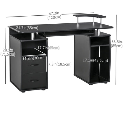 Computer Desk With Keyboard Tray, CPU Stand, Black Computer Desks at Gallery Canada