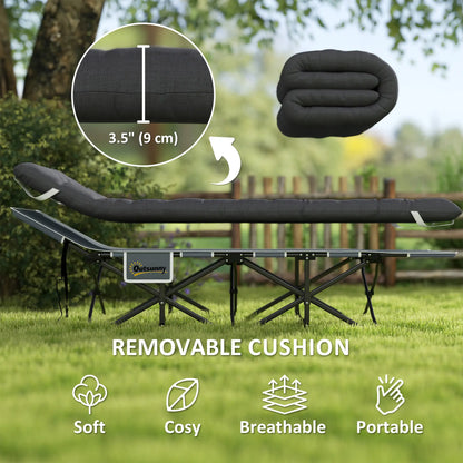26.8" Wide Folding Bed, Camping Cot For Adults, 330 LBS Max Load, Black Camping Cots at Gallery Canada
