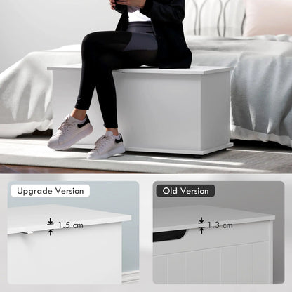 31.5" Storage Chest, Flip-Top Lid, Entryway Bench, Oak Storage Cabinets at Gallery Canada
