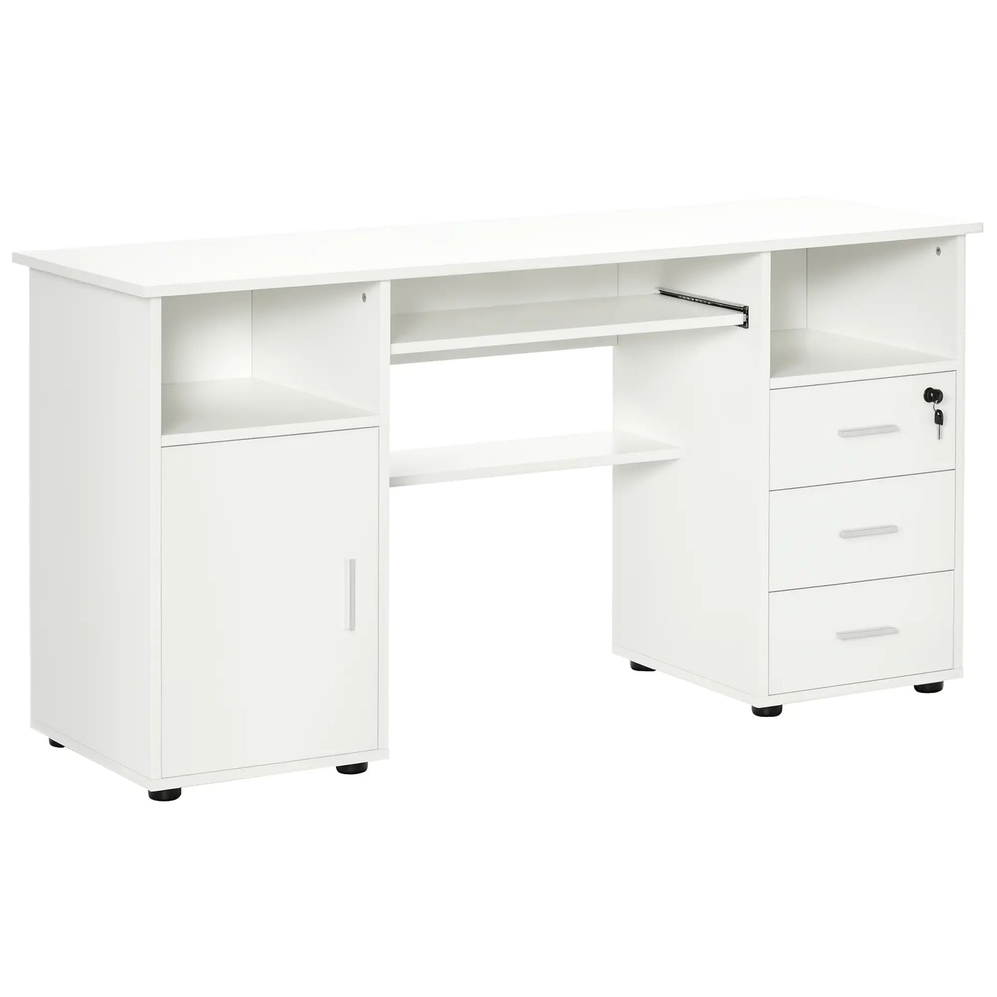Computer Desk With Keyboard Tray, Drawers, White Computer Desks White at Gallery Canada