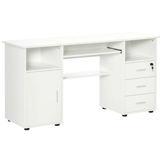 Computer Desk With Keyboard Tray, Drawers, White Computer Desks White at Gallery Canada