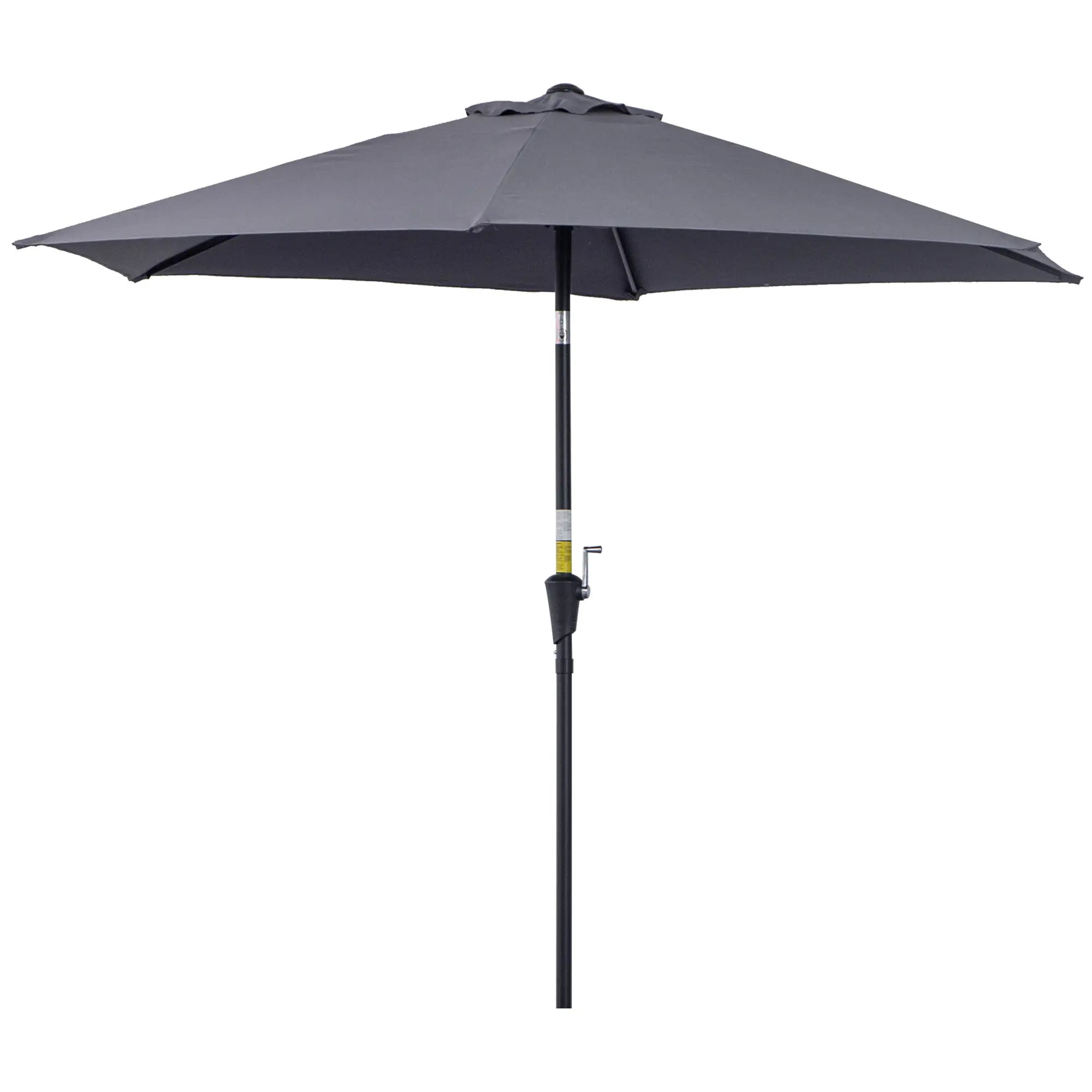 8.5FT Patio Umbrella, Round Garden Parasol with 6 Ribs, Grey Sun Umbrellas at Gallery Canada