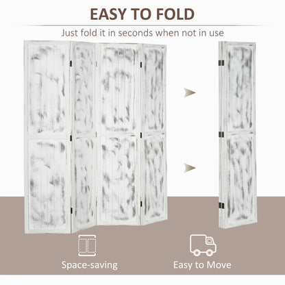 Foldable Screen Divider, 5.5' Rustic, Indoor Bedroom Office, White Room Dividers at Gallery Canada