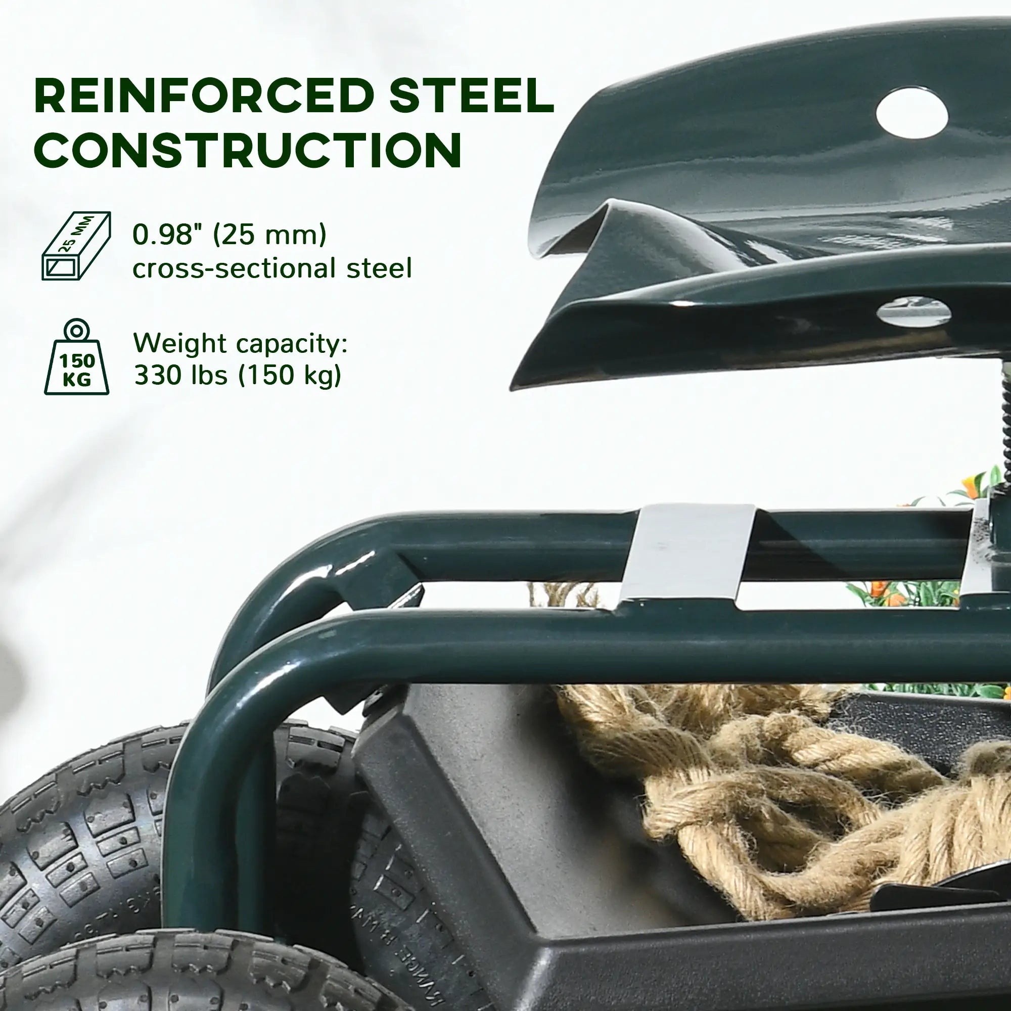 Garden Cart Seat On Wheels With Tool Tray, 360 Swivel, Adjustable Garden Accessories at Gallery Canada
