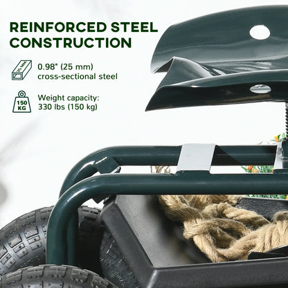 Garden Cart Seat On Wheels With Tool Tray, 360 Swivel, Adjustable Garden Accessories at Gallery Canada