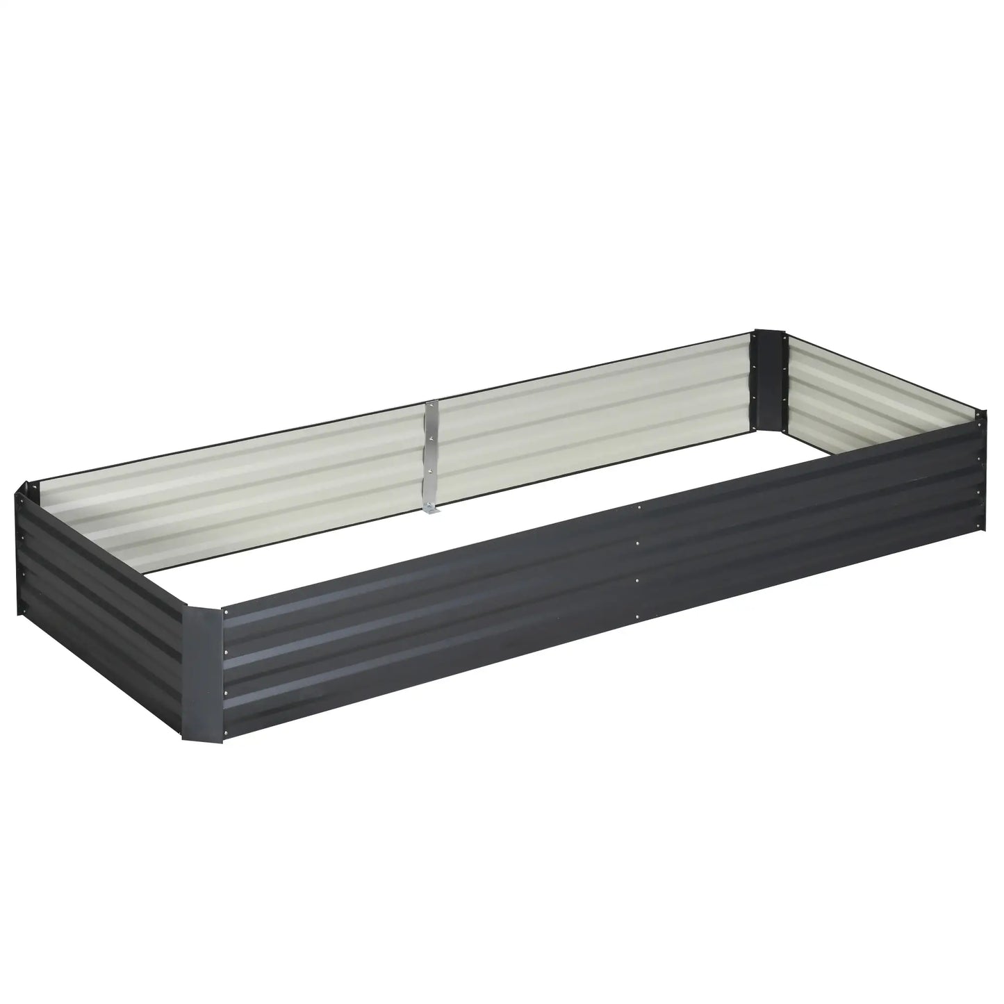 95" x 36" x 12" Galvanized Raised Garden Bed, Metal Planter Box for Flowers, Herbs, Succulents, Grey Galvanized Planter Boxes at Gallery Canada